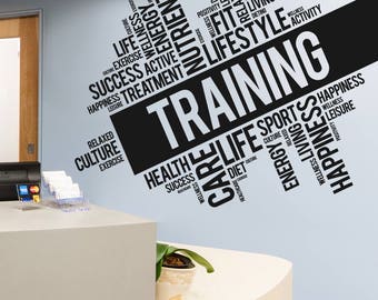Fitness Training Wall Decal: Inspirational Words, Motivation Art se136