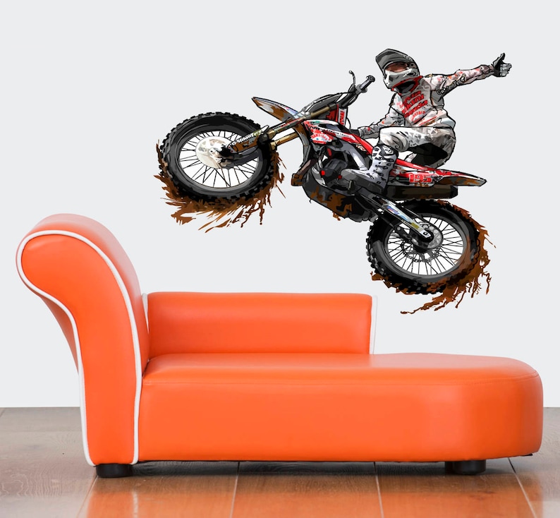 Dirt Bike Wall Decals Dirt Bike Wall Sticker Motocross Wall Etsy