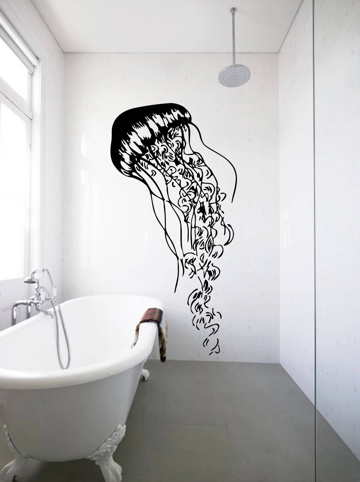 Home Décor Tentacle Design Jelly Fish Wall Decal Coastal Design