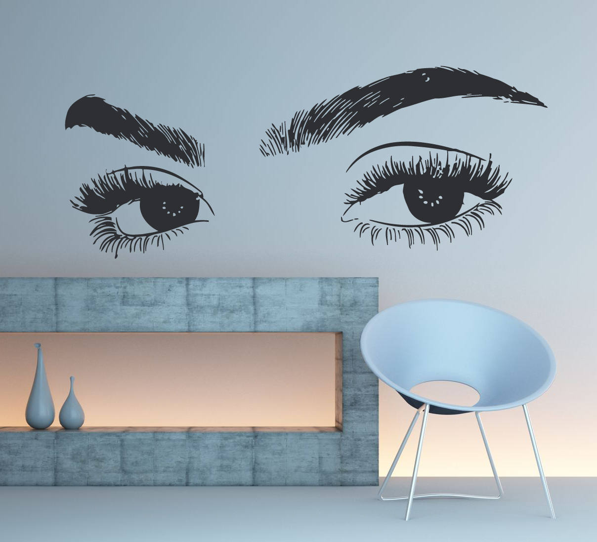 Eyelashes Eye Wall Decal Eyelashes Eye Wall Sticker Girls Etsy