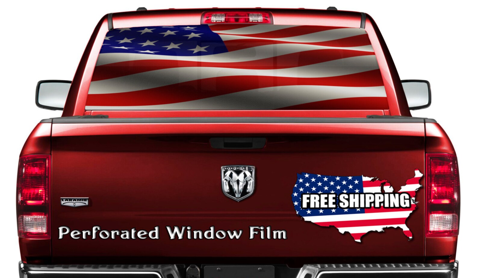 American Flag Car Window Wrap Decal Americana Car Graphics Etsy