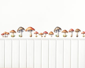 Mushroom Wall Decals: Removable Woodland Nursery Decor a009