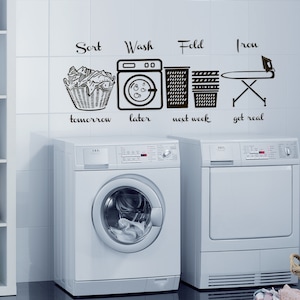 Laundry Room Wall Decal - Laundry Wall Decals, Laundry Room Wall Decor, Laundry Wall Signs, Laundry Room Mural, Glass Door Decal se176