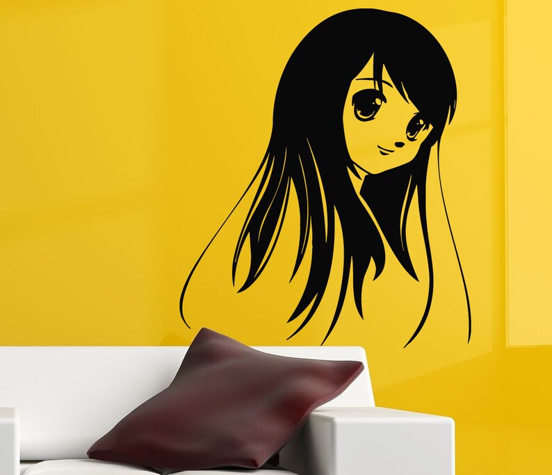 Manga Wall Decal Anime Girl Decal Manga Vinyl Decal Teen | Etsy