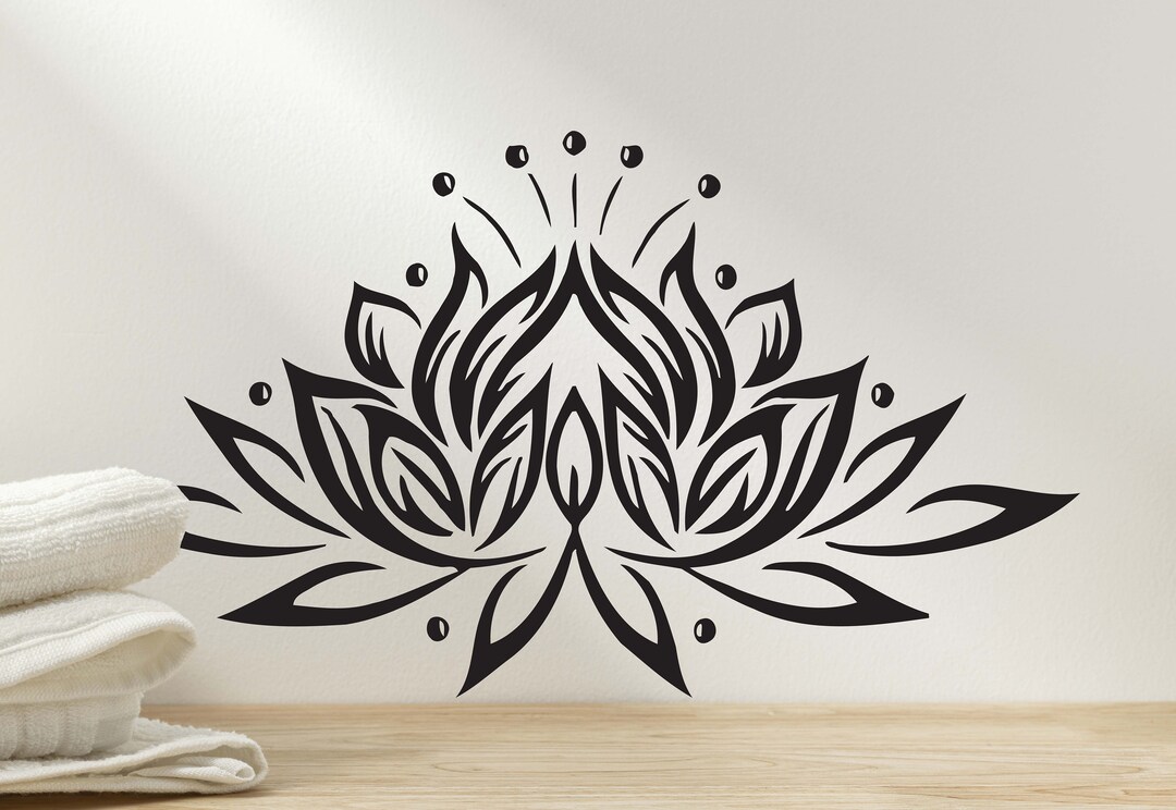 Lotus Flower Wall Decal: Yoga Studio Decor N005 - Etsy