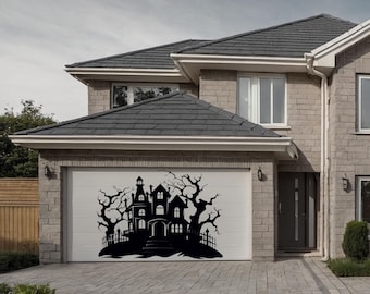 Décalcomanie murale maison hantée – Décoration de fête d'Halloween effrayante n092