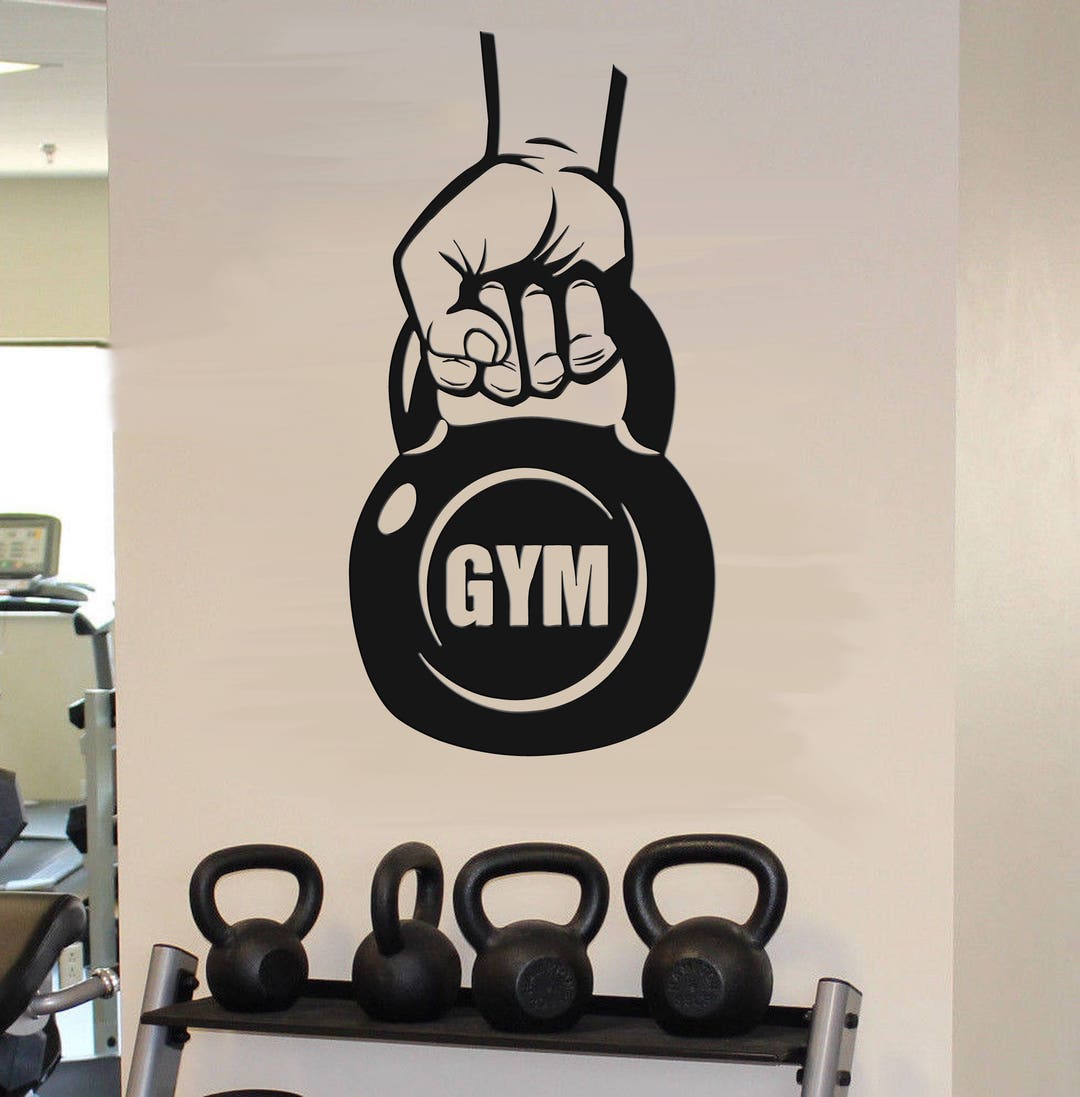 Kettlebell Gym Wall Decals Kettlebell Workout Fitness Wall Sticker