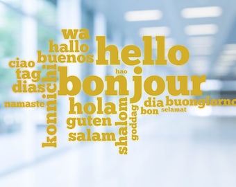 Hello in Many Languages Wall Decal - Reception Wall Art se141