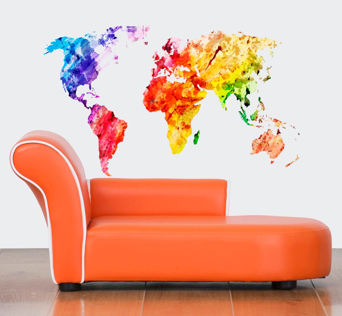 World Map wall decal sticker home wall decor art Etsy