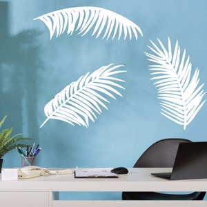 Palm Leaves Wall Decal - Beautiful Palm Leaf Decal for Bedroom, Nursery Room Decor n055
