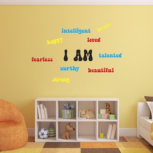 I AM - Inspirational Wall Decor, Positive Affirmation Wall Decals – Inspirational Words for Home or Office Decor n117
