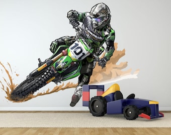 Custom Dirt Bike Number Decal: Motocross Wall Sticker (28x40 inches) mc297