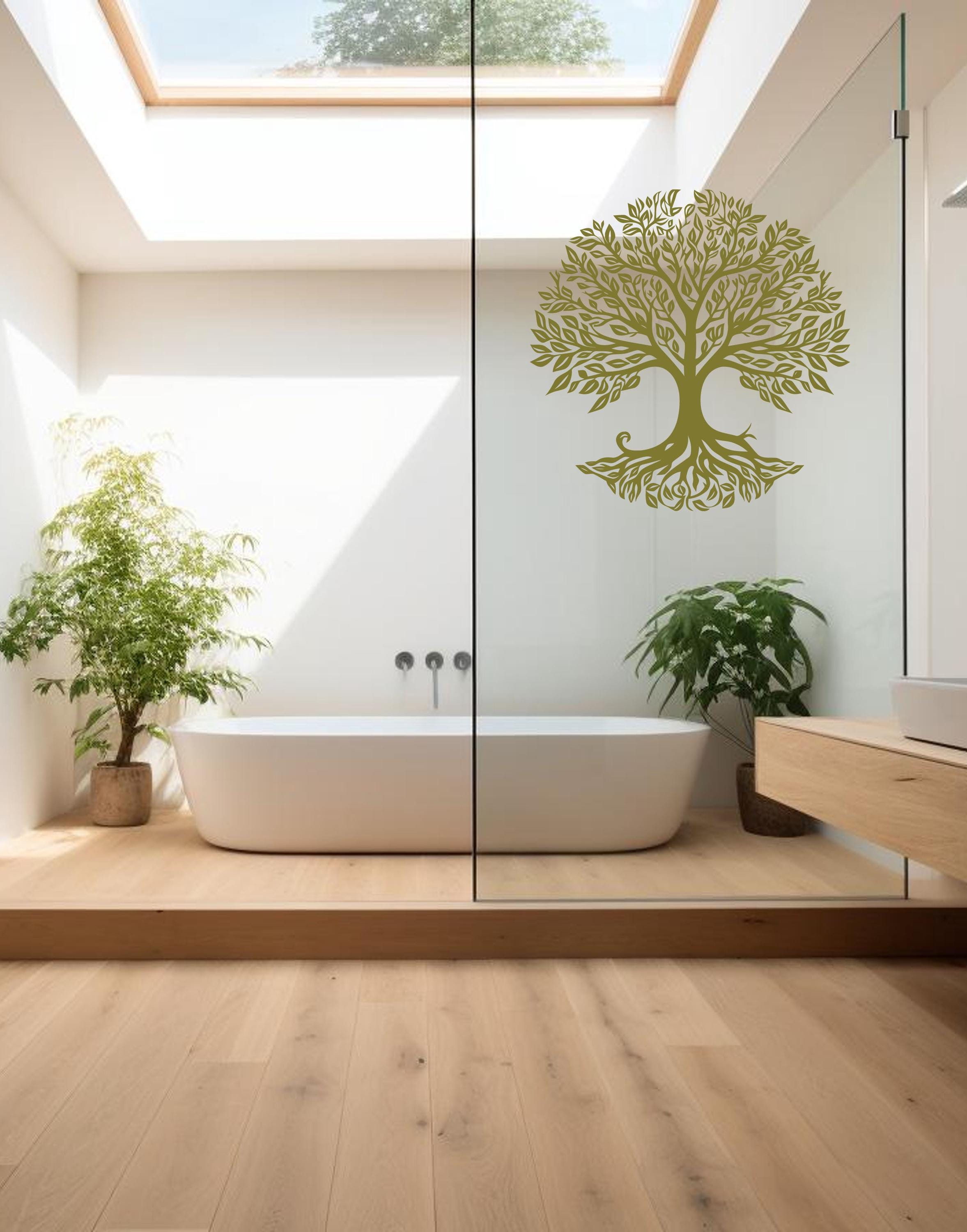 Yoga Tree Of Life Wall Decal - Zen Meditation Flying Bird Vinyl Sticker, 42x44cm, For Home Studio Decor
