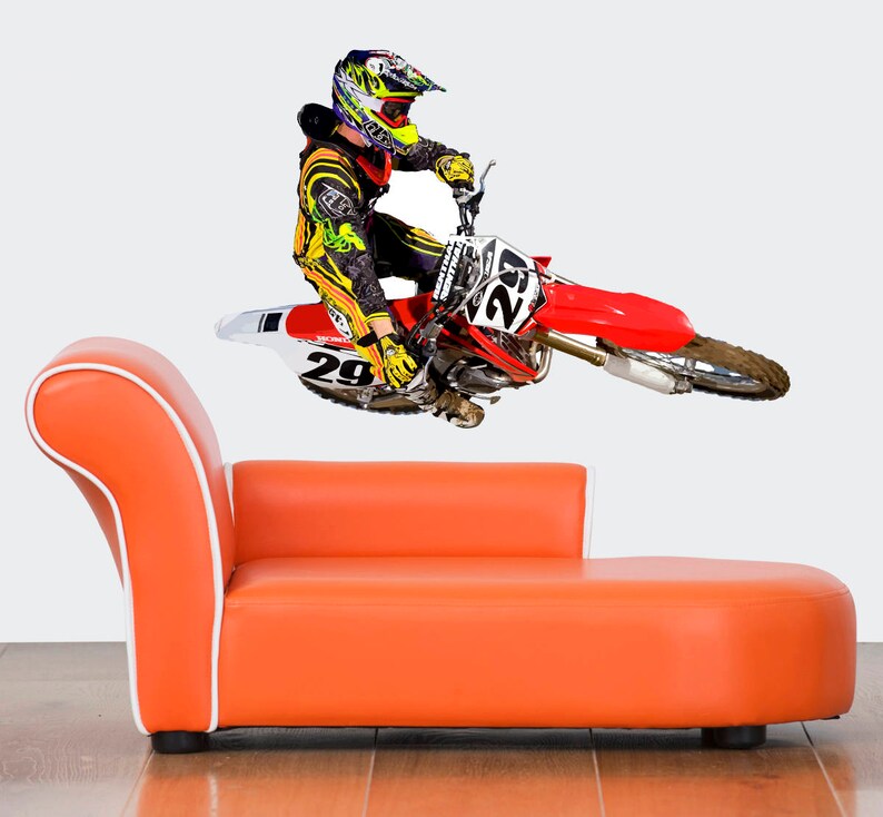 Dirt Bike Wall Decals Dirt Bike Wall Sticker Motocross Wall Etsy