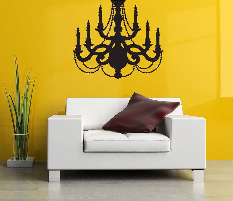 Antique Chandelier Wall Decal Chandelier Wall Sticker Etsy