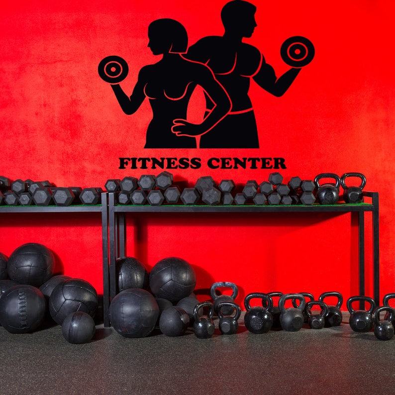 Custom Gym Wall Decal Fitness Center Wall Sticker Garage Gym Etsy
