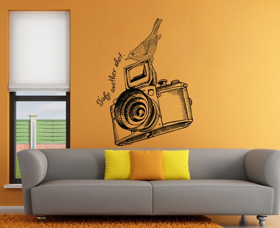 photo camera wall decal photo camera wall sticker vintage | etsy