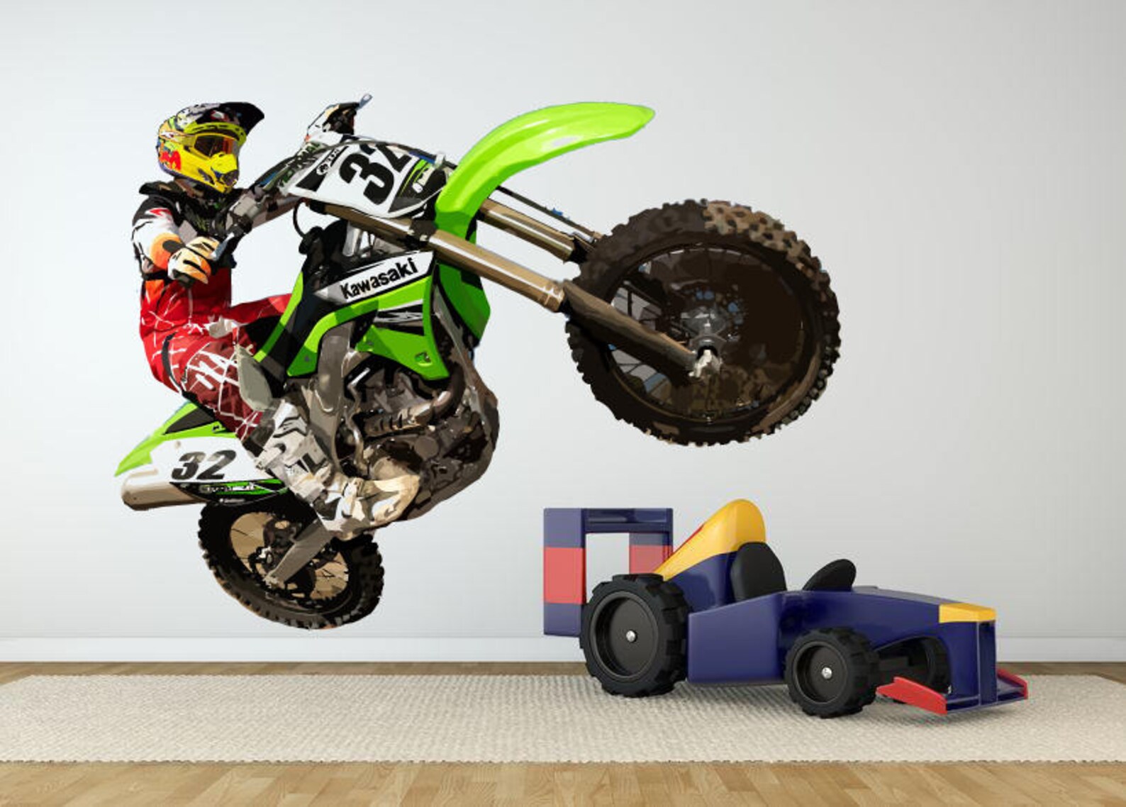 Dirt Bike Wall Decal Dirt Bike Wall Sticker Motocross Wall Etsy