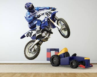Motocross Dirt Bike Wall Decal: Action Graphic, Durable Vinyl (28x31 inches) mc355
