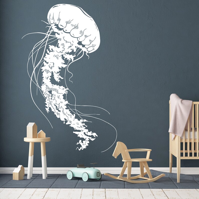 Jellyfish Wall Decal Jellyfish Wall Sticker Under the Sea Etsy
