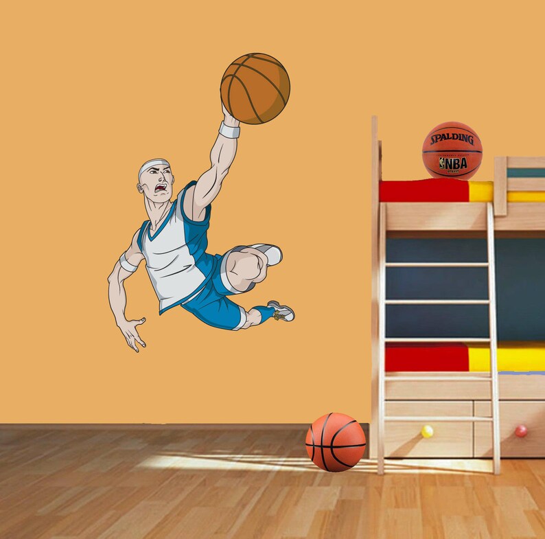 Basketball Game Wall Decals Basketball Player Wall Sticker Etsy