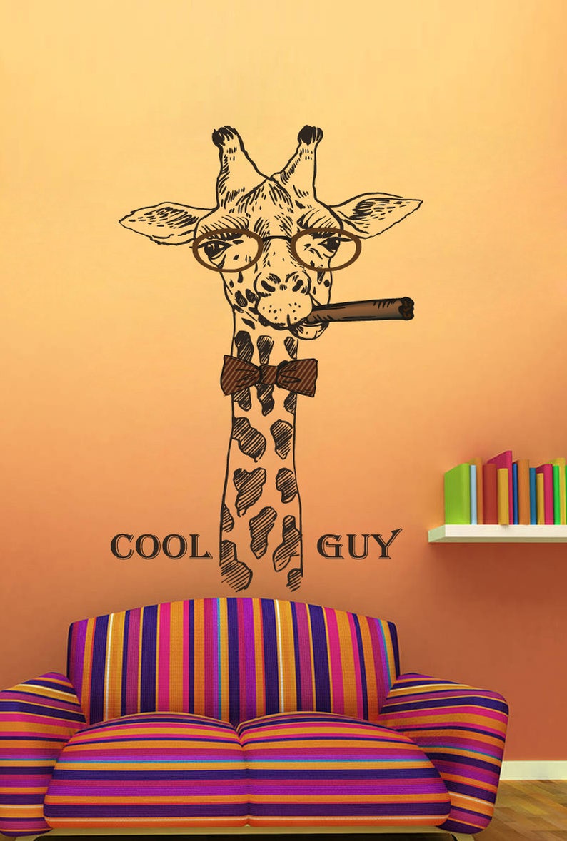 Giraffe Hipster Wall Decals Sticker Retro Fashion Decor Art Boho Hippie Decoration Mc173