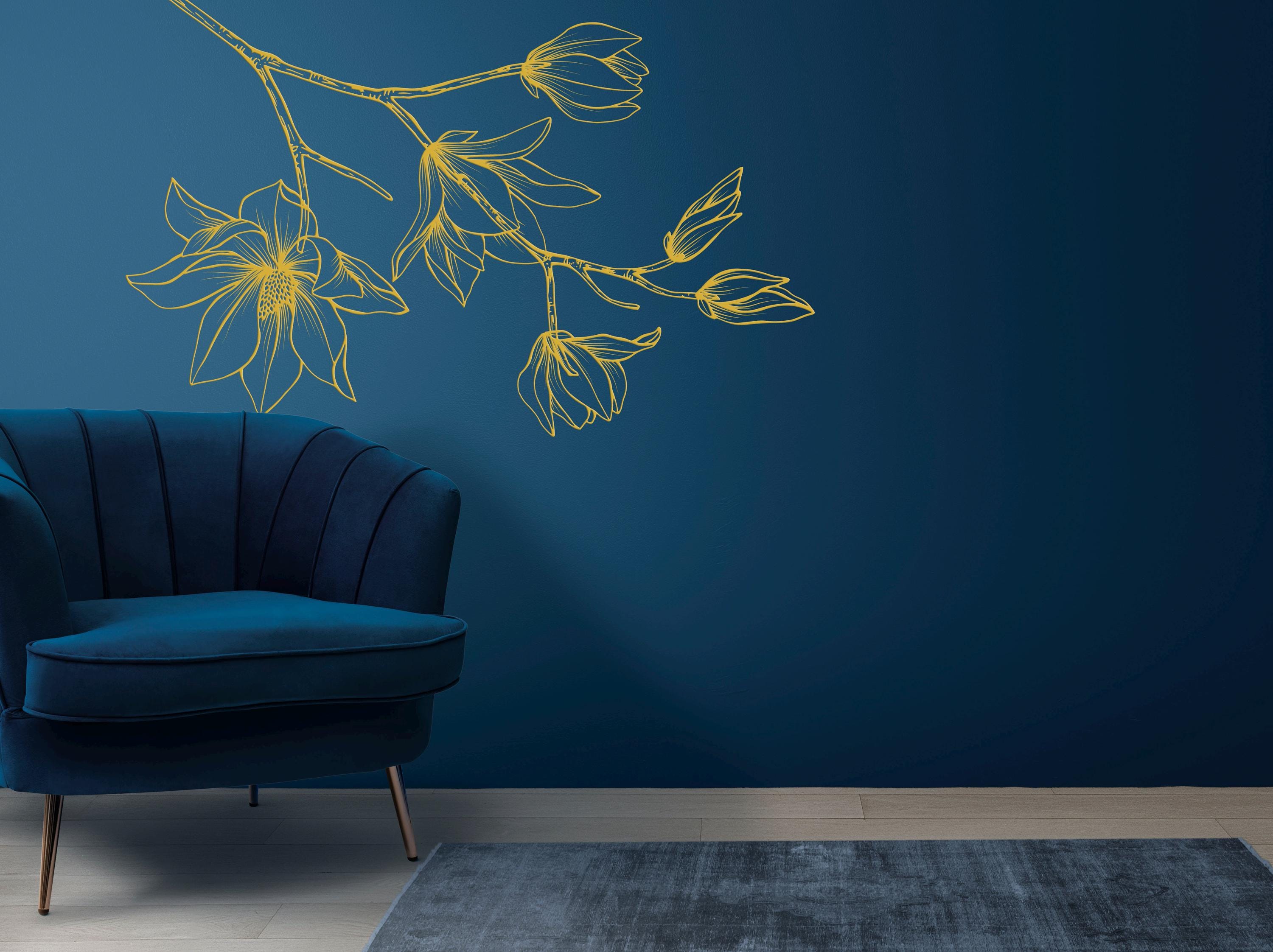 Wandtattoo Schlafzimmer Wandaufkleber Mit Löwenzahn-Motiv, Dekorative Wandkunst, Mädchen, Blumen, Schmetterlinge, Wandaufkleber Für Zuhause, Schlafzimmer, Wohnzimmer, Kinderzimmer Selbstklebende Wandbilder