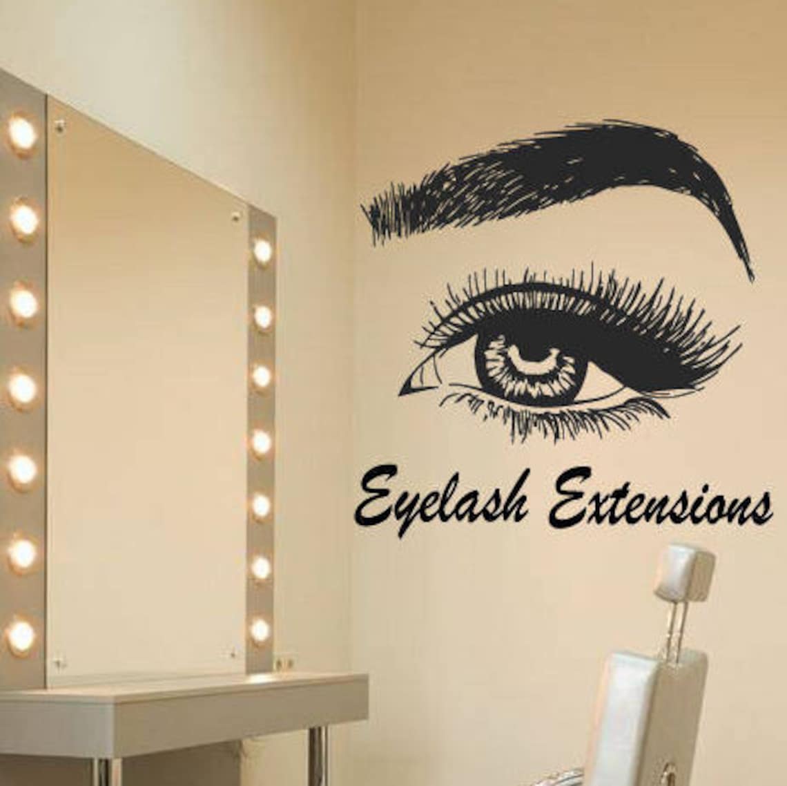 Eyelash Eye Wall Decal Eyelash Wall Sticker Eye Eyebrows Etsy