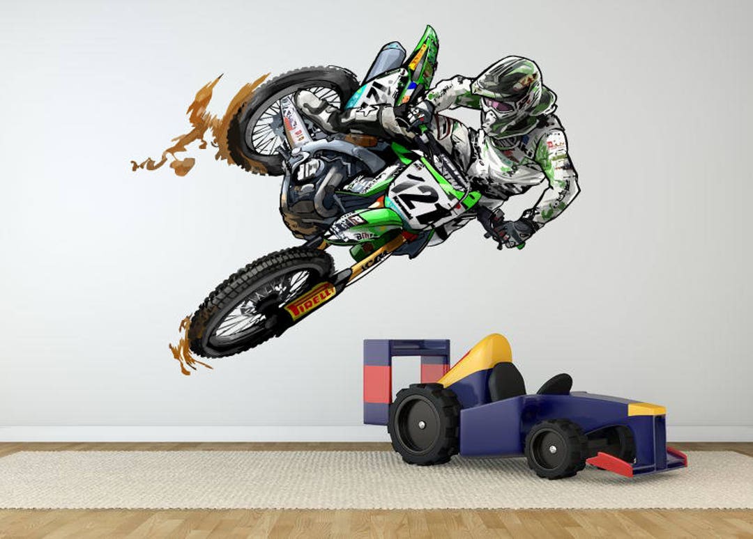 Dirt Bike Gifts Decal Dirt Bike Wall Sticker Motocross Wall Decal Dirt