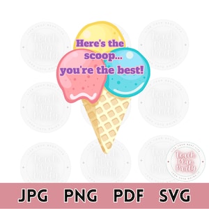 Teacher Appreciation SVG Here&#39;s The Scoop, Education SVG, Teacher Appreciation Puns SVG, Cricut, Silhouette, svg, Teacher Appreciation