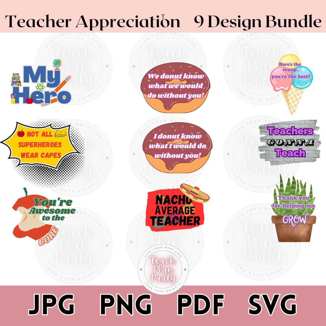 Teacher Appreciation SVG Bundle Education SVG Teacher - Etsy
