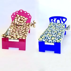 BOY & GIRL single bed in 1/12 scale