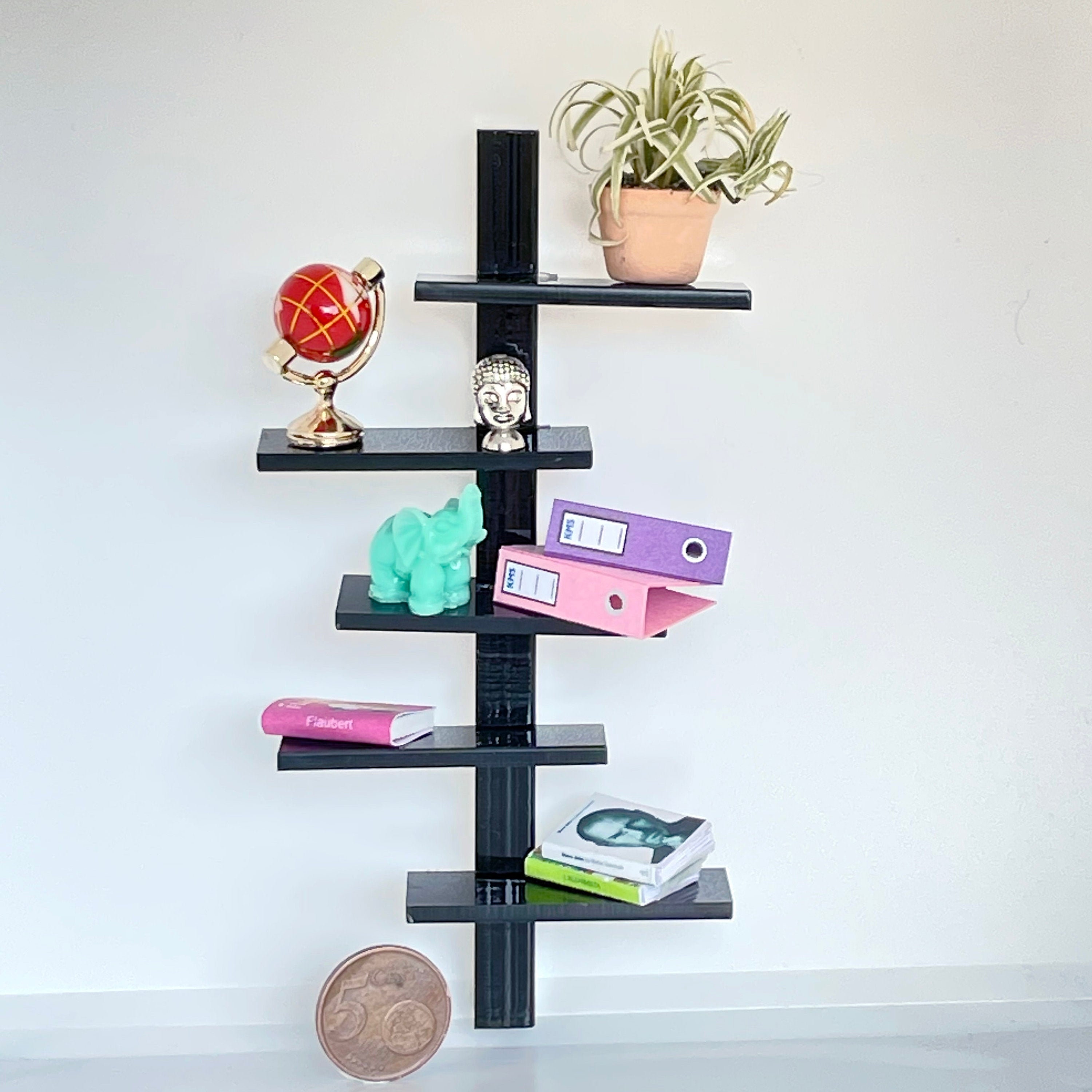 Mini Mensola Da Parete In Legno Per Casa Delle Bambole – Libreria In Miniatura Per Decorare Stanze E Accessori - 5