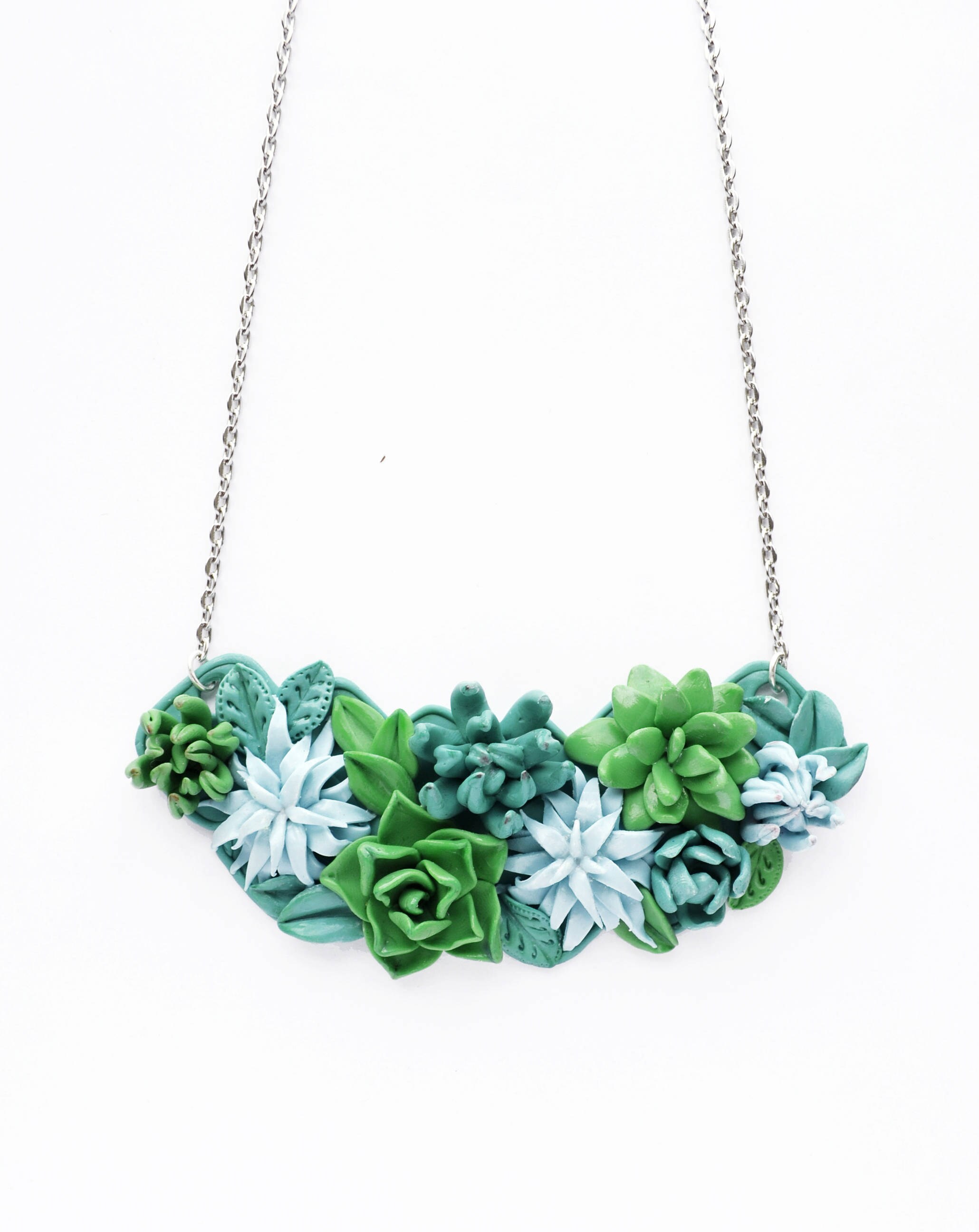 Succulent necklace, Flower Necklace, Cacti, Beadage