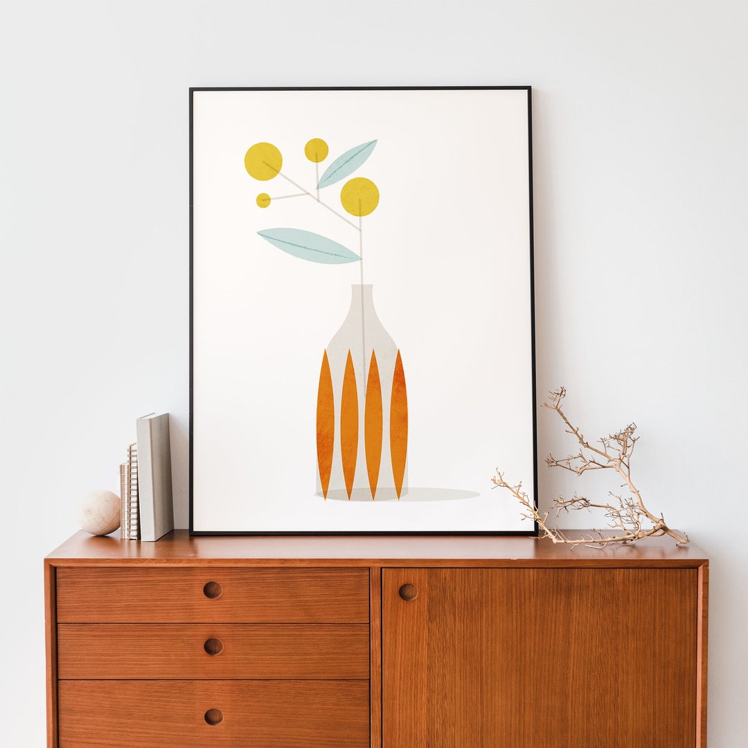 Image showcasing Minimalist Scandinavian Wall Art, Botanical Print, Minimalist Flower ...