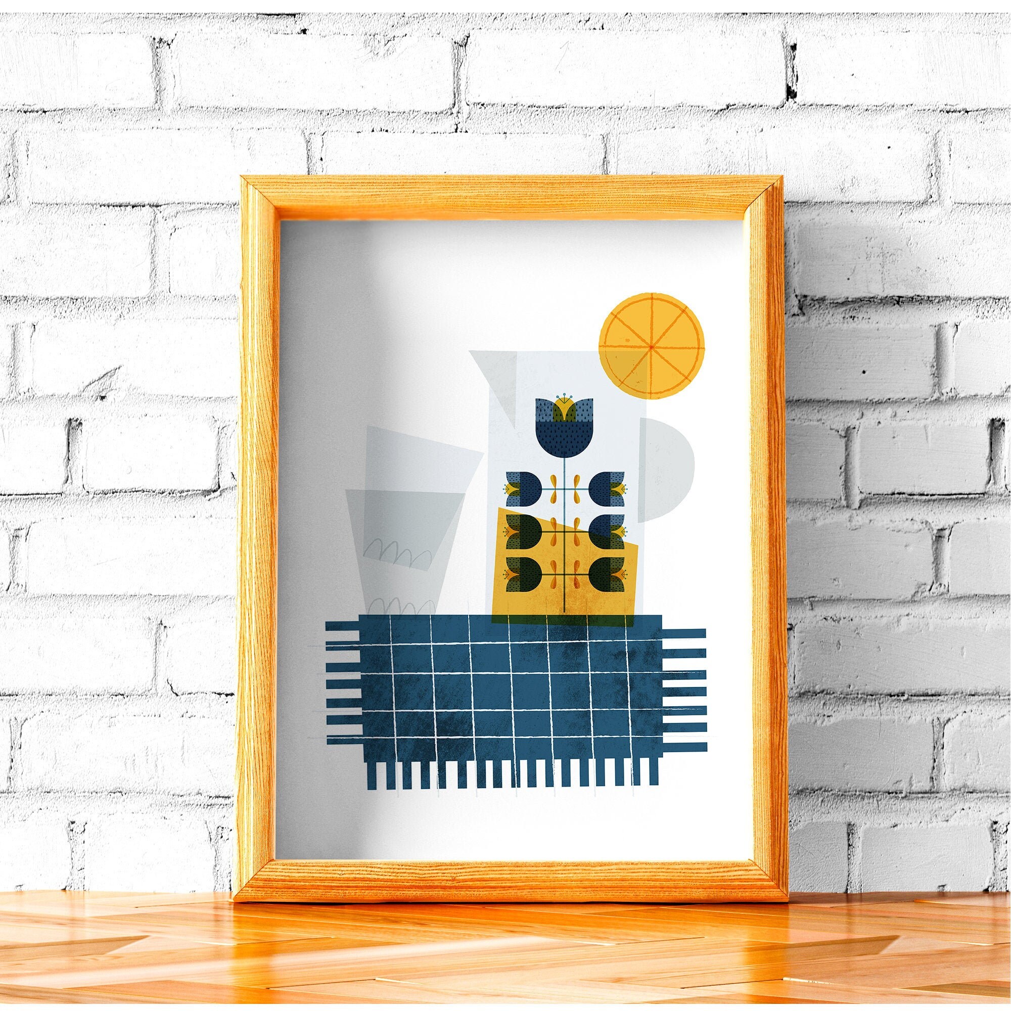 Scandinavian Folk Art Kitchen Print Retro Floral Kitchen Art - Etsy