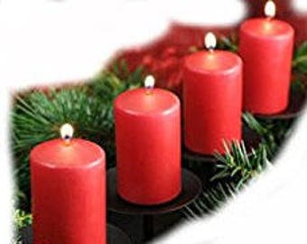 Classic English Christmas Advent Candles set of 4