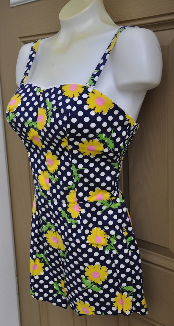 Vintage 1950s Swimsuit / Playsuit Summer Pinup V