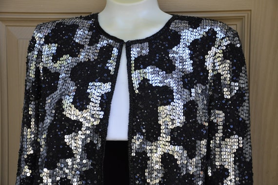 sequin cardigan silver