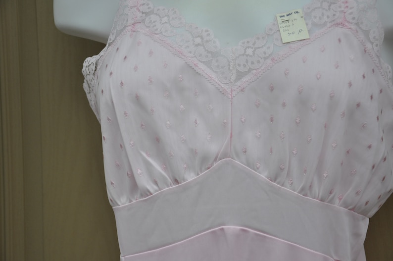 Vintage Pale Pink Full Slip Nightgown With Adjustable Straps Vintage Deadstock Never Worn With Tags Purchased From The May Co.
