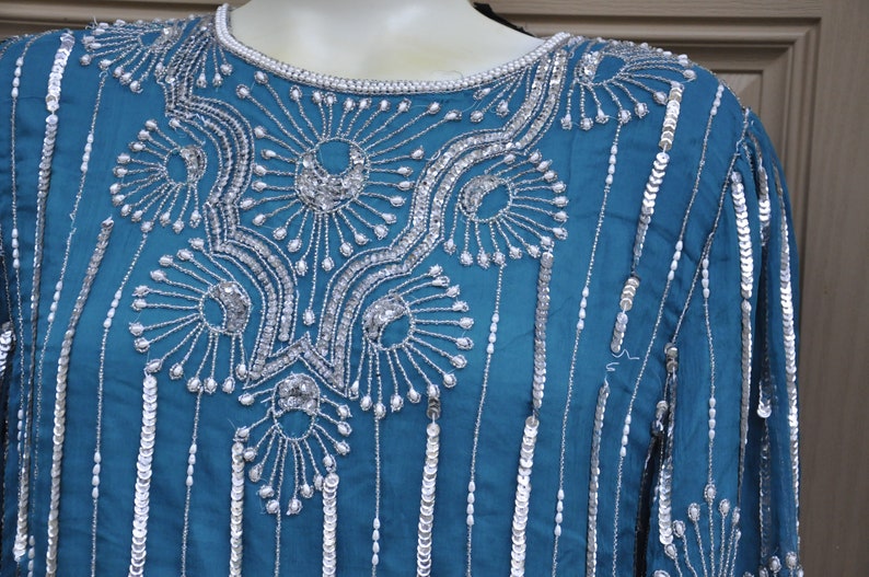 Vintage Sequin /& Beaded Top By Royal Feelings Deadstock NWT Size Medium