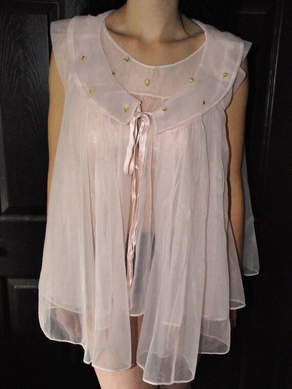 Vintage Peignoir Set Pandora Lingerie Made in Cal