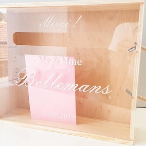Bruiloft urn hout geglazuurde acryl urn gepersonaliseerde land bruiloft