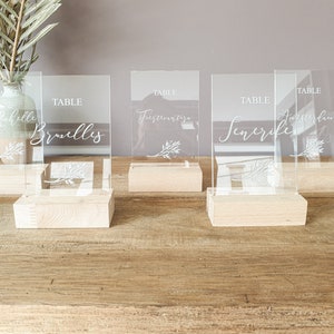 Rechthoekig acryl tafelnummer (5 stuks) bruiloft tafel plan