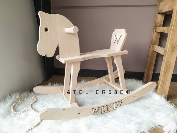 personalized wooden rocking horse