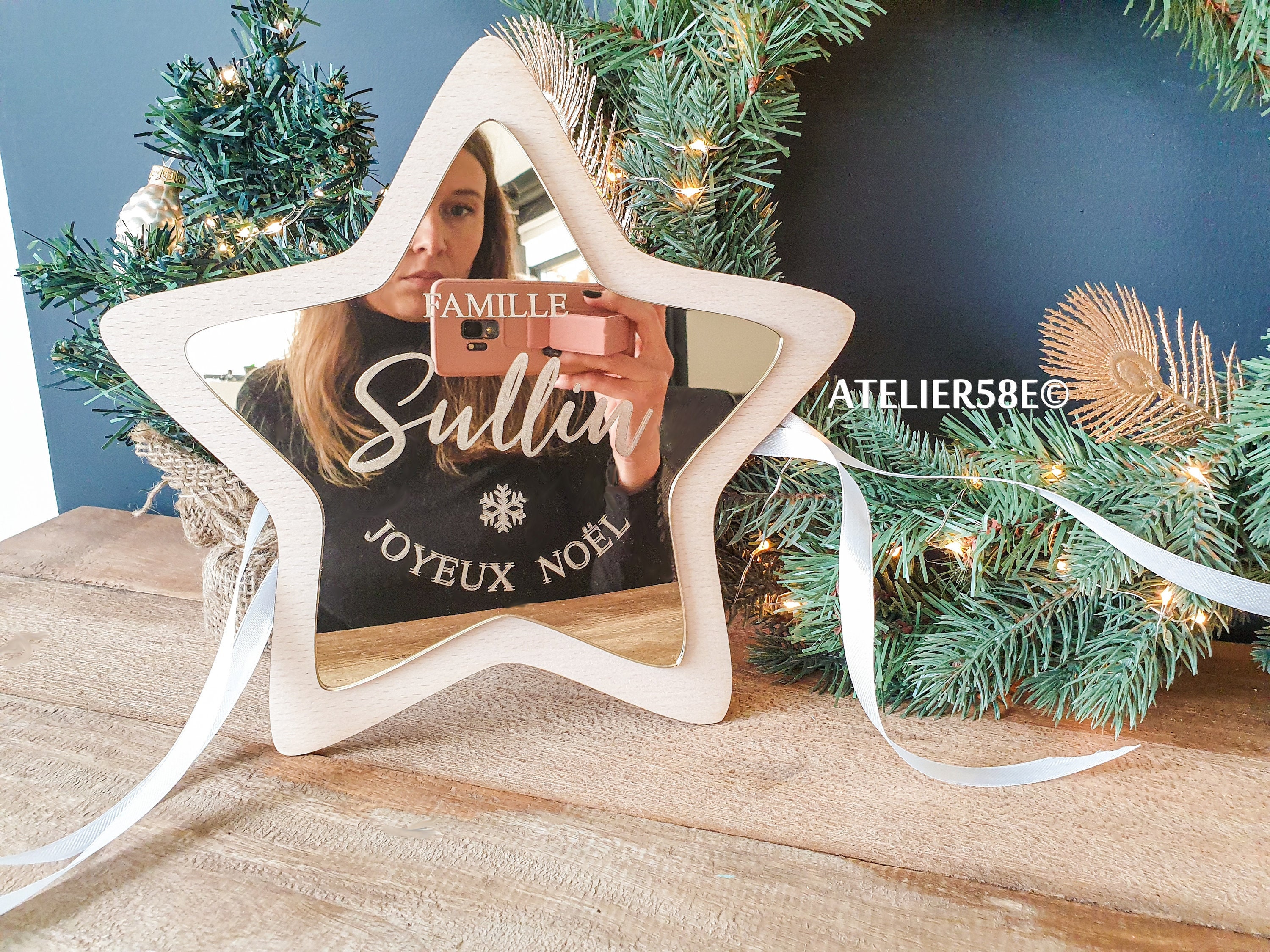 Décoration de Noël Personnalisée Haut Sapin Étoile Pour Le Sommet Du Tree Topper d'arbre Déco Noël