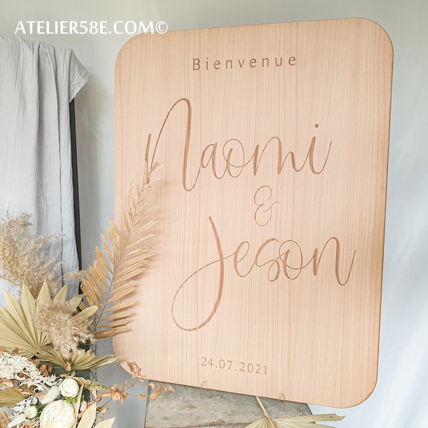Wood welcome wedding sign wedding decor Wood wedding sign with personalized engraving country wedding rural wedding