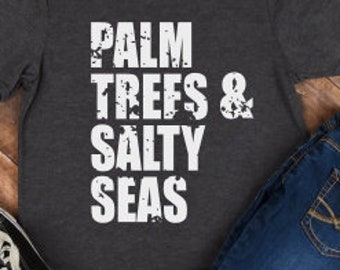 Palm Trees And Salty Seas; SVG; PNG; DXF; Digital Download; Vector; Cut File; Cameo File; Silhouette File; Cricut File;