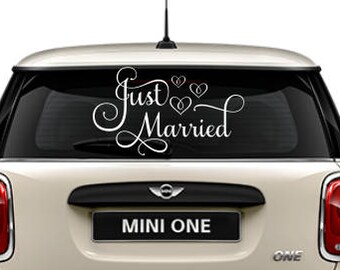 Items Similar To Just Married Car Decal Wedding Sign Decal Just