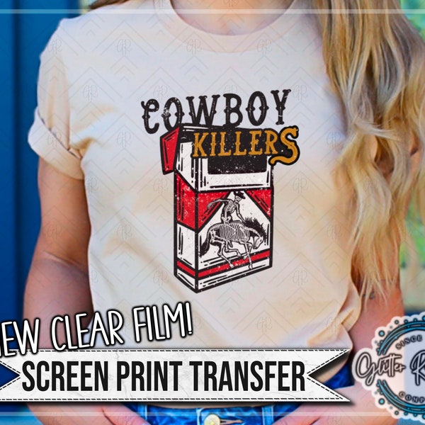 Ready To Press Clear Screen Print Transfer| Screen Print| Cowboy Killers| Rodeo Transfers| Retro Cowboy Killers Transfer| Retro